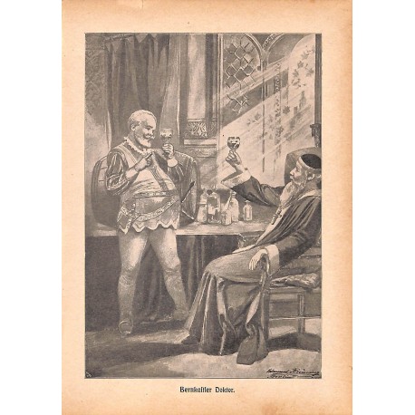 0125	 Bernkastler Doktor saga	 vintage german print 1904 size 6.3" x 8.98" / 16 cm x 22,8 cm - 100% authentic	