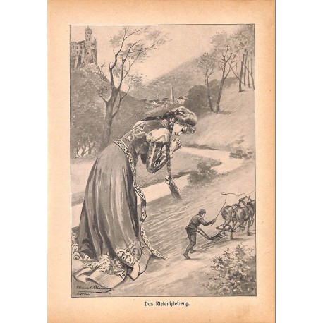 0131	 Giant woman Riesenspielzeug	 vintage german print 1904 size 6.3" x 8.98" / 16 cm x 22,8 cm - 100% authentic	