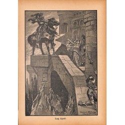 0154	 Burg Kynait knight king	 vintage german print 1904 size 6.3" x 8.98" / 16 cm x 22,8 cm - 100% authentic	