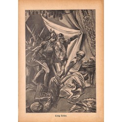 0171	 king Rother arabs	 vintage german print 1904 size 6.3" x 8.98" / 16 cm x 22,8 cm - 100% authentic	