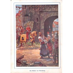 0176	 knights Weinsberg woman	 vintage german print 1904 size 6.3" x 8.98" / 16 cm x 22,8 cm - 100% authentic	