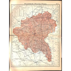 0182	 Map/Print- 	Prussia Posen German Empire	 - No.	08	Vintage German Map Print 1902 size:26x34cm 		