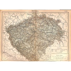 0194	 Map/Print- 	Bohemia Böhmen Europe	 - No.	25	Vintage German Map Print 1902 size:26x34cm 		