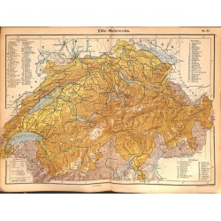 0202	 Map/Print- 	Swiss switzerland Schweiz Europe Helvetia	 - No.	33	Vintage German Map Print 1902 size:26x34cm 	