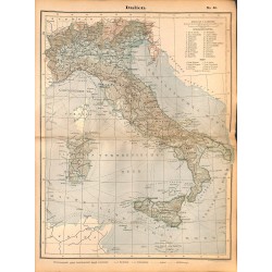 0209	 Map/Print- 	Italy Italien  Europe	 - No.	40	Vintage German Map Print 1902 size:26x34cm 		