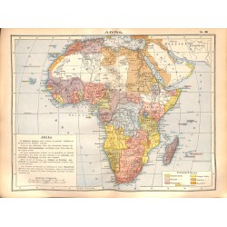 0226	 Map/Print- 	Africa  Arabia Persia Sudan	 - No.	46	Vintage German Map Print 1902 size:26x34cm 		