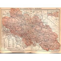 0244	 Map/Print- 	Prussia Schelsien Silesia German Reich	 - No.	11	Vintage German Map Print 1902 size:26x34cm 		