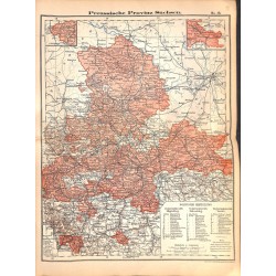 0245	 Map/Print- 	Prussia Sachsen Saxony German Reich	 - No.	12	Vintage German Map Print 1902 size:26x34cm 	