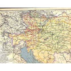 1557	 print map 1902 - 	AUSTRIA HUNGARY railroads 1:3.000.000		size:	60 x 32 cm			