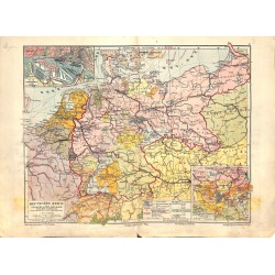 1559	 print map 1902 - 	GERMANY EMPIRE BELGIUM NETHERLANDS SWITZERLAND 1:4.000.000		size:	44 x 32 cm			