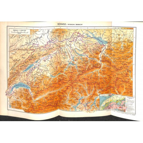 1714	 map/print	-	SWITZERLAND	 printed: 1954