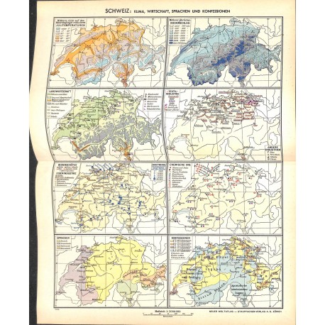 1716	 map/print	-	SWITZERLAND	 printed: 1954