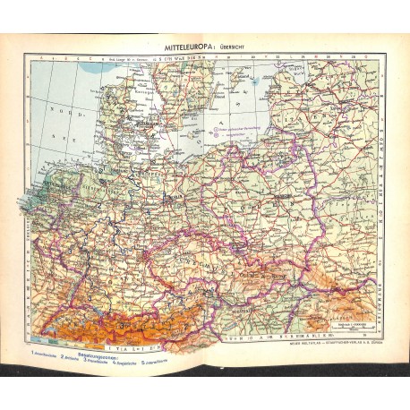 1717	 map/print	-	CENTRAL EUROPE GERMANY CZECH REPUBLIC	 printed: 1954