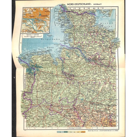 1719	 map/print	-	GERMANY NORTH	 printed: 1954