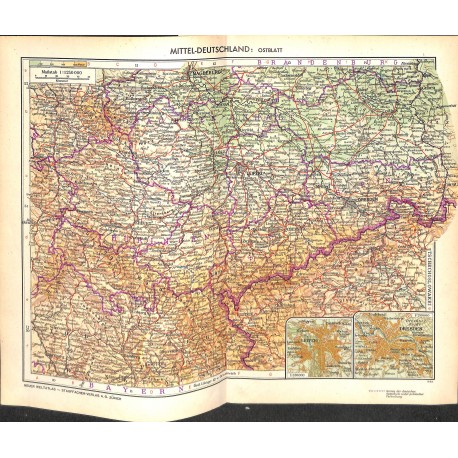 1722	 map/print	-	GERMANY SOUTH	 printed: 1954