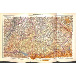 1723	 map/print	-	GERMANY SOUTHWEST	 printed: 1954