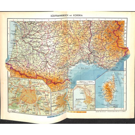 1731	 map/print	-	FRANCE SOUTH CORSICA	 printed: 1954