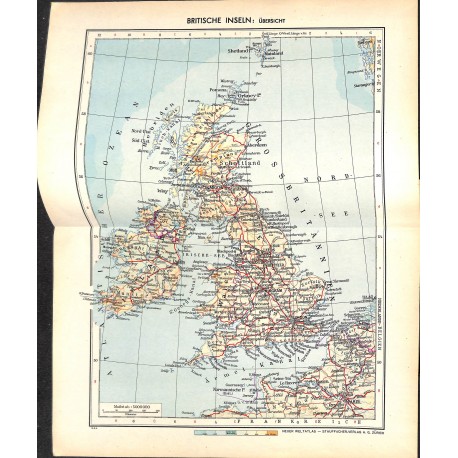 1735	 map/print	-	GREAT BRITAIN ISLES	 printed: 1954