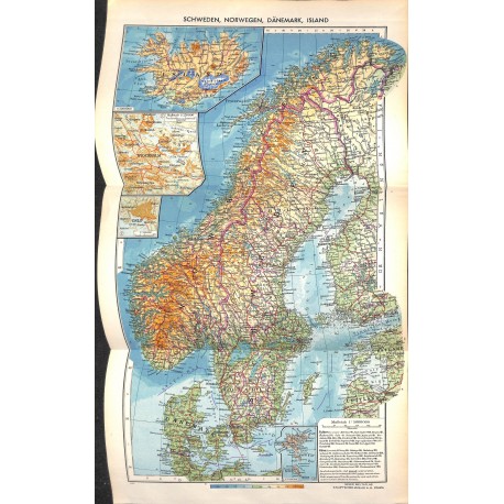 1739	 map/print	-	SEWDEN NORWAY DENMARK ISLAND	 printed: 1954