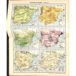 1745	 map/print	-	SPAIN PORTUGAL	 printed: 1954