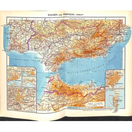 1747	 map/print	-	SPAIN PORTUGAL SOUTH	 printed: 1954