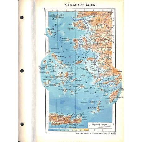 1755	 map/print	-	GREECE SOUTH EAST	 printed: 1954