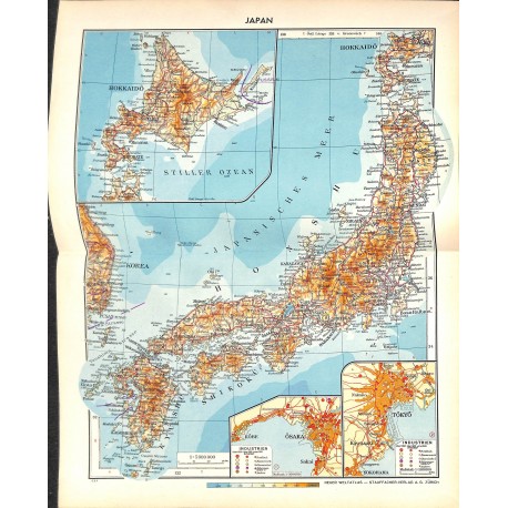 1780	 map/print	-	JAPAN HOKKAIDO	 printed: 1954