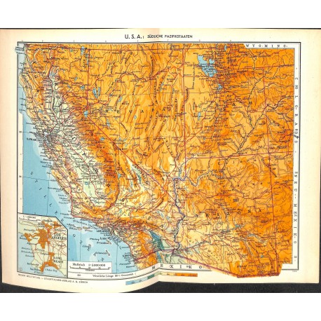 1812	 map/print	-	USA SOUTH PACIFIC STATES	 printed: 1954