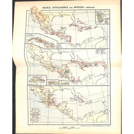 1815	 map/print	-	MEXICO ANTILLES ECONOMY	 printed: 1954