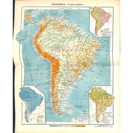 1816	 map/print	-	SOUTH AMERICA BRASIL ARGENTINIA	 printed: 1954