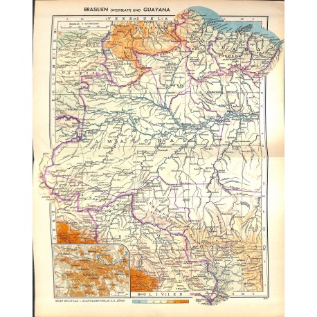 1824	 map/print	-	BRASIL WEST GUAYANA	 printed: 1954