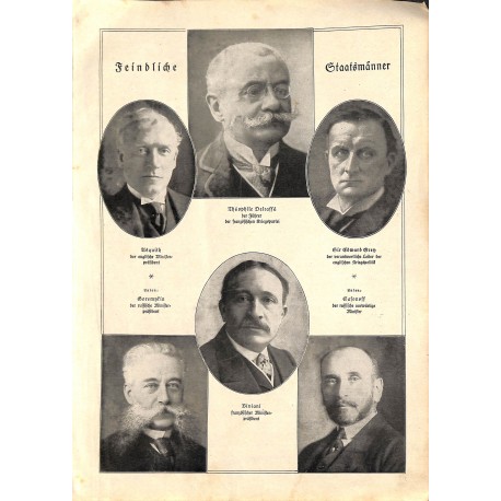 1908	 WWI print 1914/18-	Presidents of the Allied Forces	,size:	23,5 x 32,5 cm	-	this print comes from the austrian book "Die gr