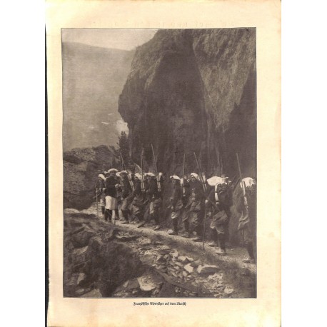 1915	 WWI print 1914/18-	French Alpine soldiers	,size:	23,5 x 32,5 cm	-	this print comes from the austrian book "Die grosse Zeit