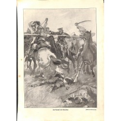 1916	 WWI print 1914/18-	Cossacks cavalry horses	,size:	23,5 x 32,5 cm	-	this print comes from the austrian book "Die grosse Zei