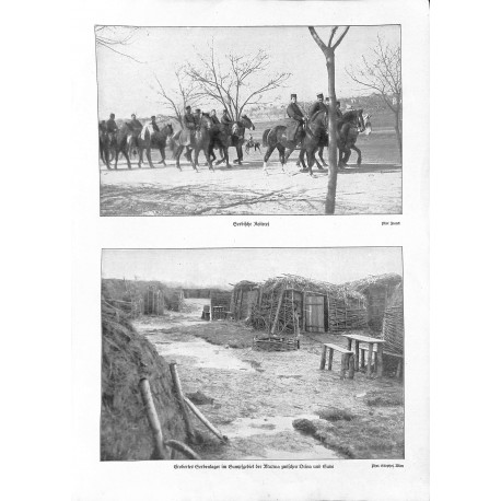 1921	 WWI print 1914/18-	serbian cavalry and camp	,size:	23,5 x 32,5 cm	-	this print comes from the austrian book "Die grosse Ze