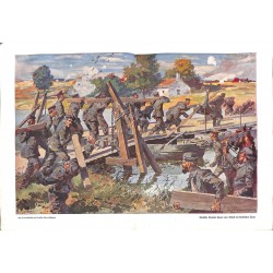 1931	 WWI print 1914/18-	German Pioneers painting by Anton Hoffmann	,size:	46 x 32,5 cm	-	this print comes from the austrian boo