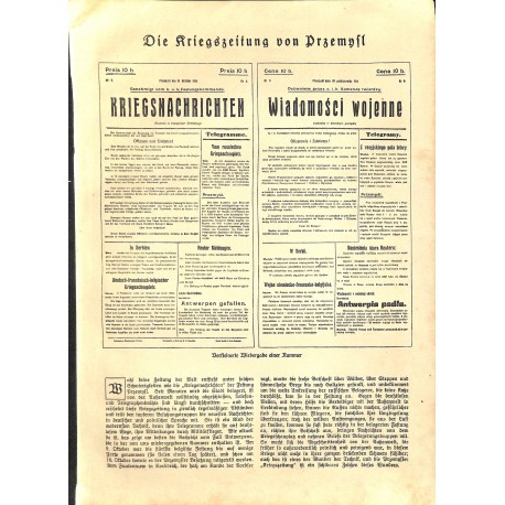 1938	 WWI print 1914/18-	newspaper articles Przembysl	,size:	23,5 x 32,5 cm	-	this print comes from the austrian book "Die gross