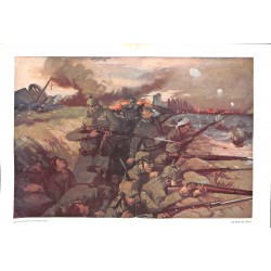 1971	 WWI print 1914/18-	German Soldiers Reim trench painting by Andreas Sailer	,size:	46 x 32,5 cm	-	this print comes from the 