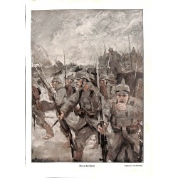 1980	 WWI print 1914/18-	German Soldiers  drawing by Lutz Ehrenberger	,size:	23,5 x 32,5 cm	-	this print comes from the austrian