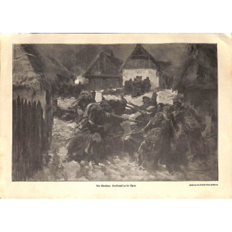 1991	 WWI print 1914/18-	Warzaw german soldiers in Bzura fight drawing by Anton Hoffmann	,size:	23,5 x 32,5 cm	-	this print come