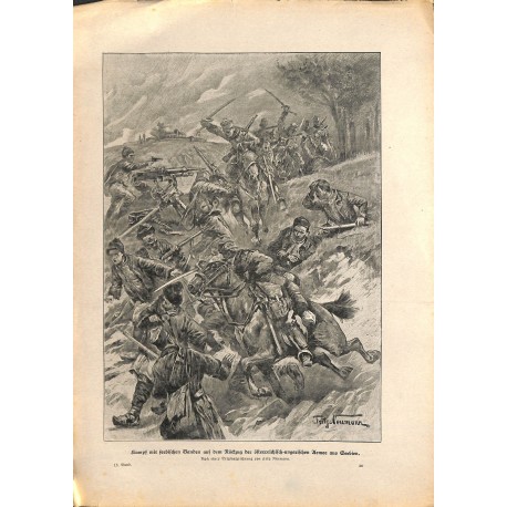 2010	 WWI print 1914/18-	Serbian bandits attacked by austro-hungarian Cavalry	,size:	23,5 x 32,5 cm	, printed on normal paper-	,