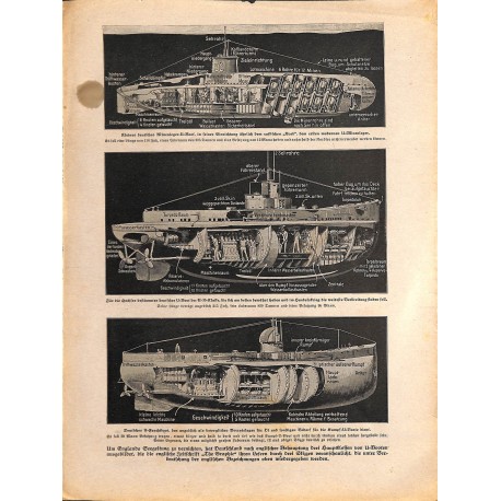 2048	 WWI print 1914/18-	German U-Frachtboot	,size:	23,5 x 32,5 cm	, printed on normal paper-	,this print comes from the german 