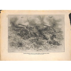 2060	 WWI print 1914/18-	artillery killed troops german airplanes	,size:	23,5 x 32,5 cm	, printed on normal paper-, missing edge