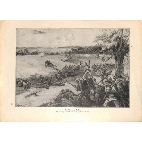 2083	 WWI print 1914/18-	Vailly german soldiers drawing by Klein	,size:	23,5 x 32,5 cm	, printed on normal paper-	,this print co