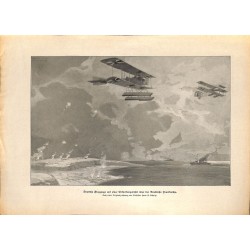 2085	 WWI print 1914/18-	France coast german airplanes drawing by Hans Schulze	,size:	23,5 x 32,5 cm	, printed on normal paper-	