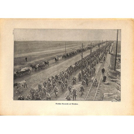 2088	 WWI print 1914/18-	Warzaw German soldiers marsh	,size:	23,5 x 32,5 cm	, printed on normal paper-	,this print comes from th