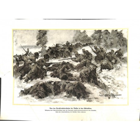 2100	 WWI print 1914/18-	Ostbeskiden russian soiders	,size:	23,5 x 32,5 cm	, poor condition,	,this print comes from the german b