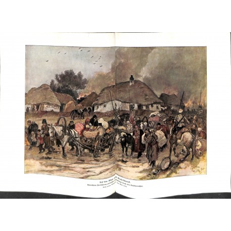 2101	 WWI print 1914/18-	Brest-Litowsk polish refugees painting by Max Tilke 	,size:	47 x 32,5 cm		,this print comes from the ge