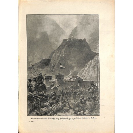 2128	 WWI print 1914/18-	Darialschlucht Kaukasus german soldiers	,size:	23,5 x 32,5 cm	, printed on normal paper-	,this print co