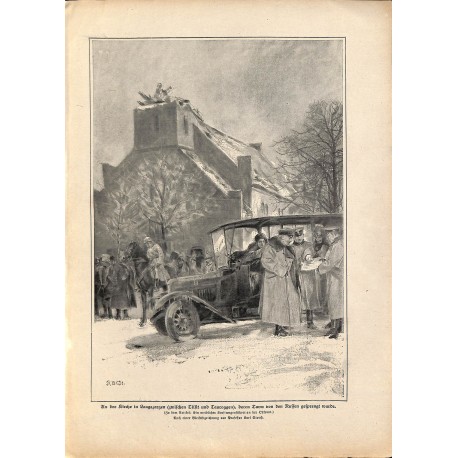 2141	 WWI print 1914/18-	Tilsit Tauroogen destroyed church	,size:	23,5 x 32,5 cm	, printed on normal paper-	,this print comes fr